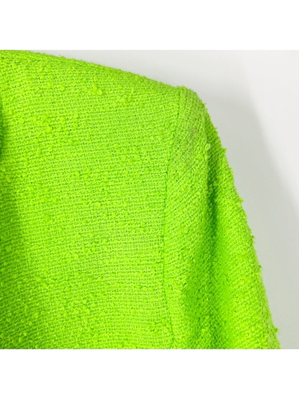 L'Agence Angelina Open Front Fringe Blazer in Lime Green - Picture 8 of 8
